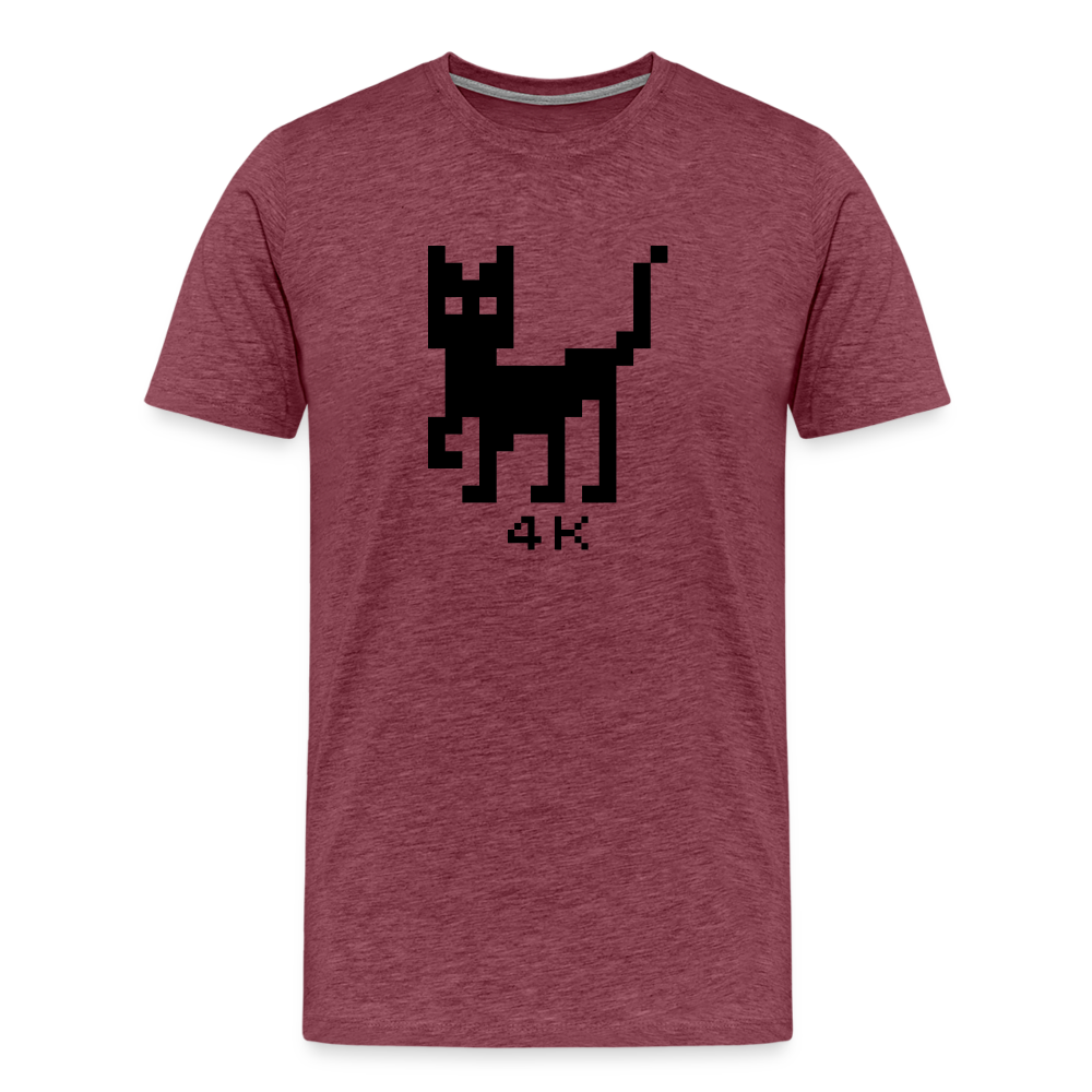 Men’s Premium T-Shirt - 4k Katze - Bordeauxrot meliert