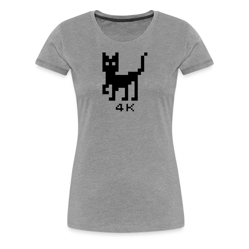 Girl’s Premium T-Shirt - 4k Katze - Grau meliert