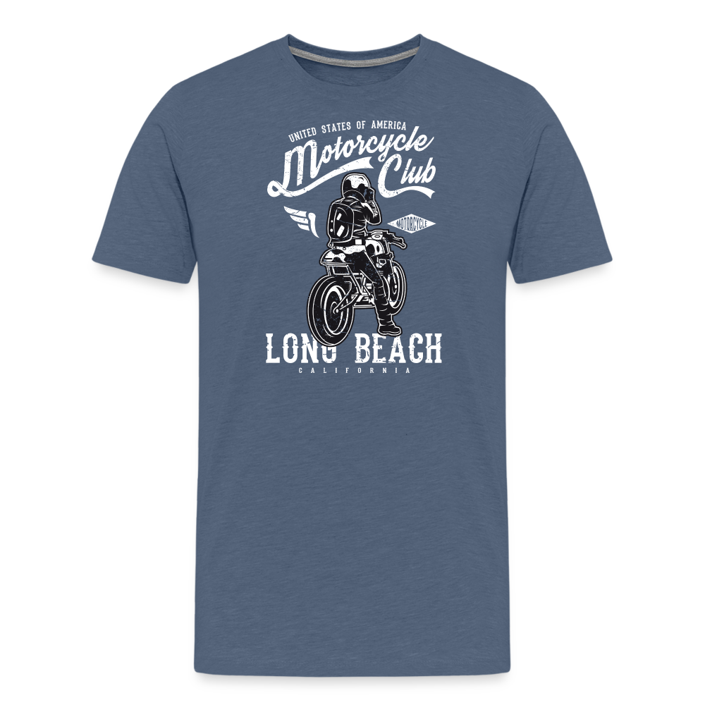 Men’s Premium T-Shirt - Long Beach - Blau meliert
