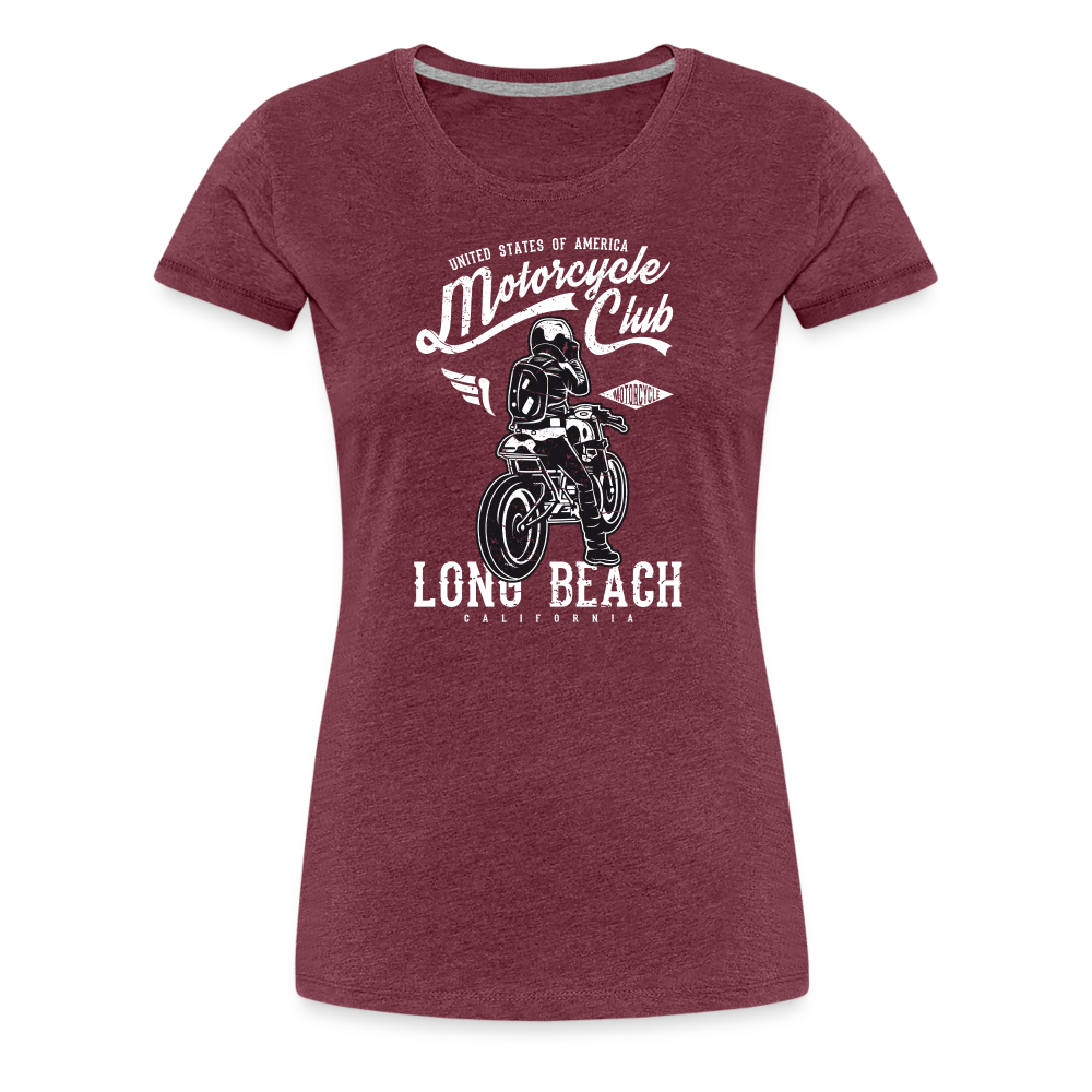 Girl’s Premium T-Shirt - Long Beach - Bordeauxrot meliert
