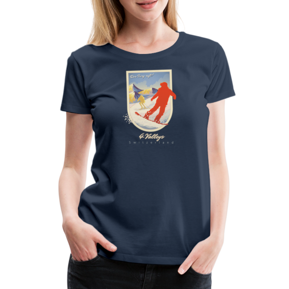 Girl's Premium T-Shirt - 4 Valleys - Navy