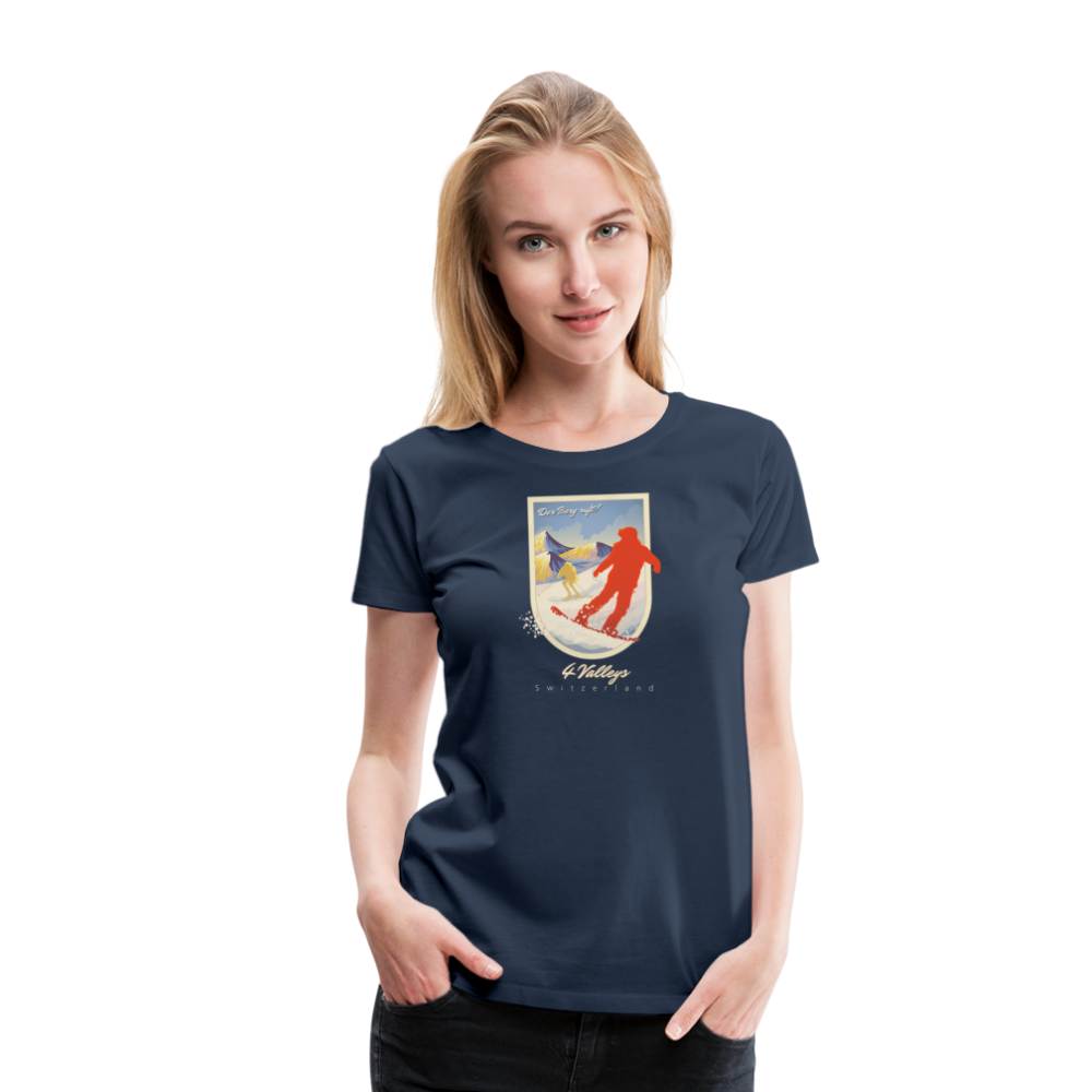 Girl's Premium T-Shirt - 4 Valleys - Navy