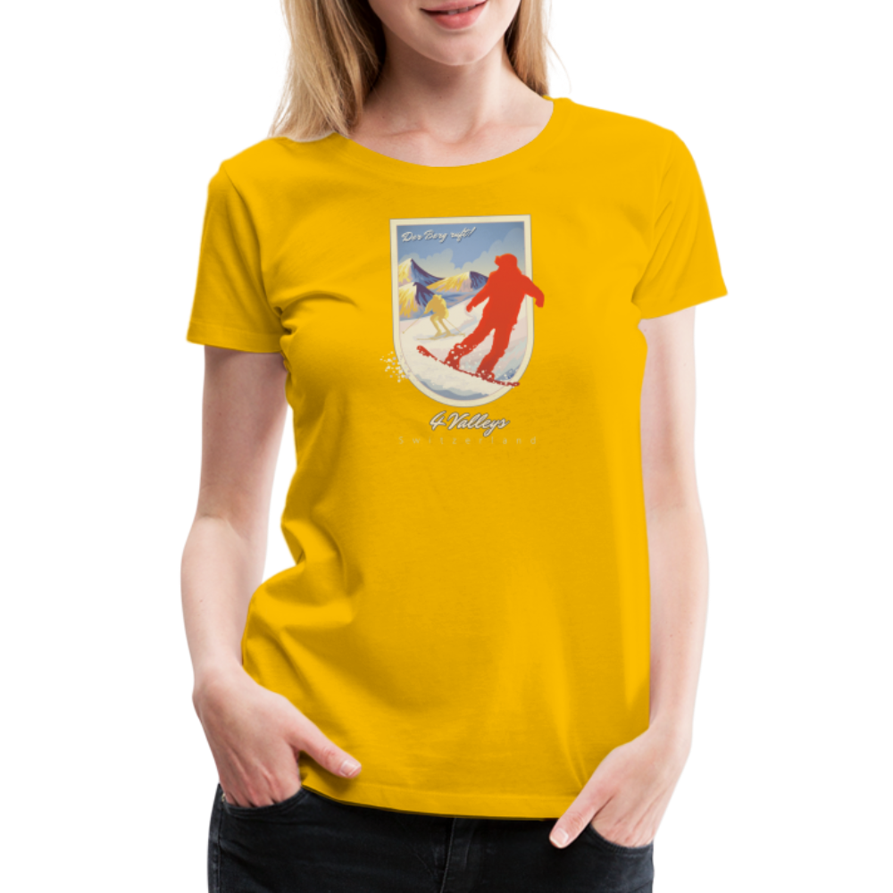 Girl's Premium T-Shirt - 4 Valleys - Sonnengelb