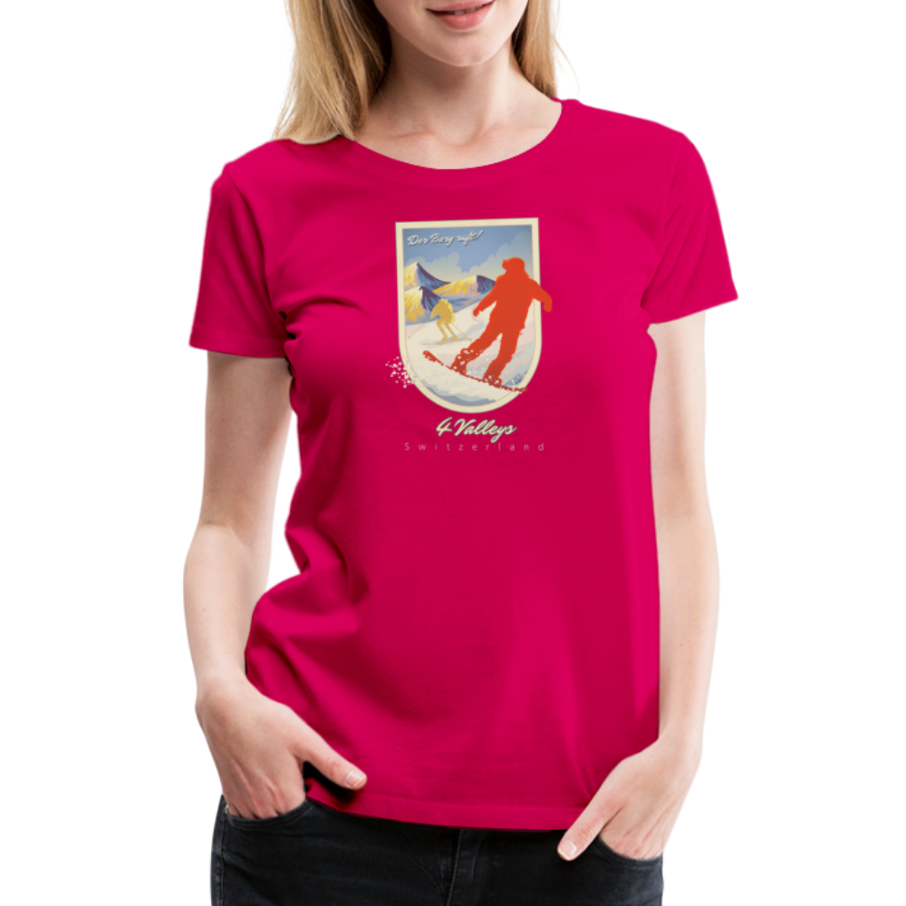 Girl's Premium T-Shirt - 4 Valleys - dunkles Pink