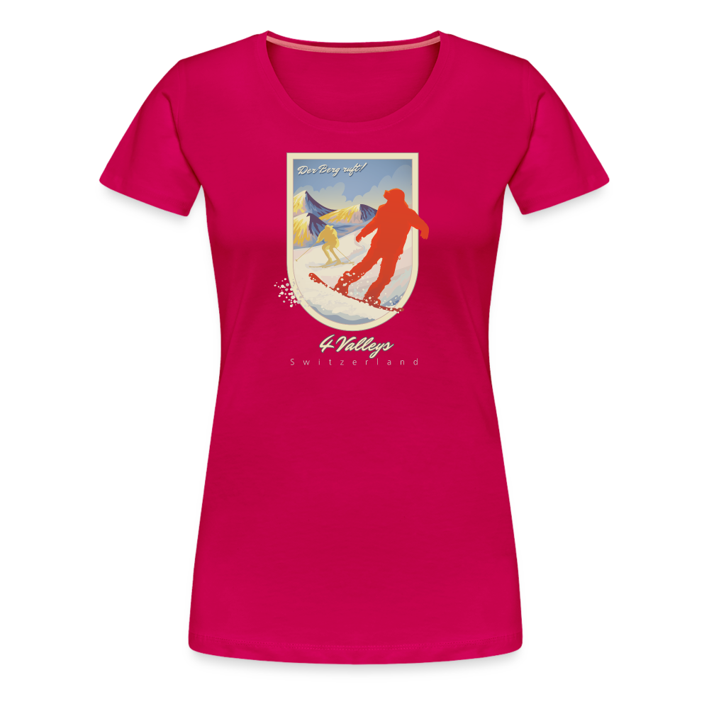 Girl's Premium T-Shirt - 4 Valleys - dunkles Pink