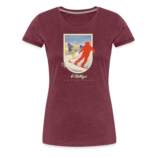 Girl's Premium T-Shirt - 4 Valleys - Bordeauxrot meliert
