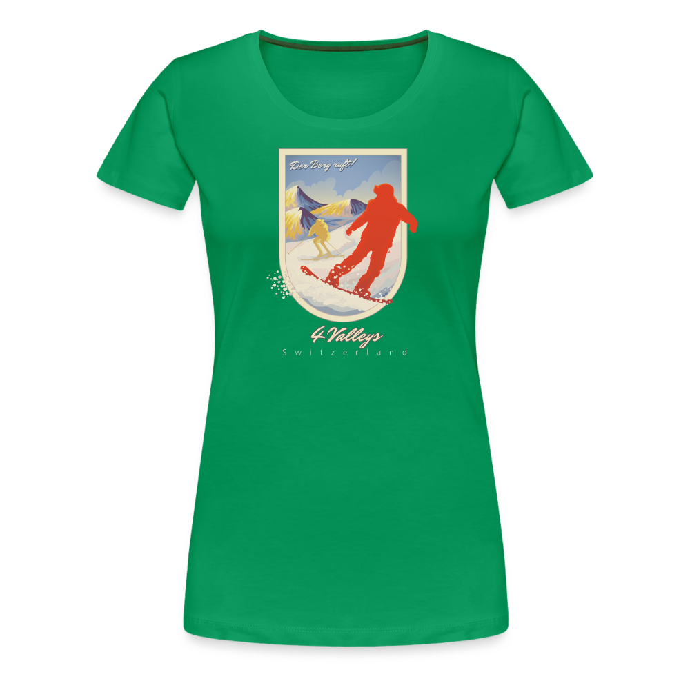 Girl's Premium T-Shirt - 4 Valleys - Kelly Green