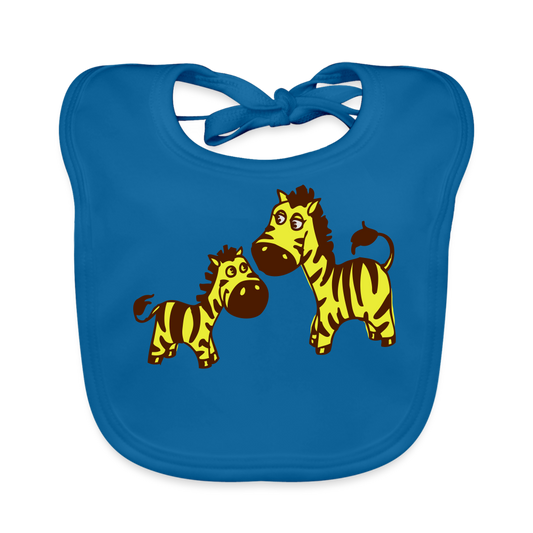 Babylatz - Zebra - Pfauenblau