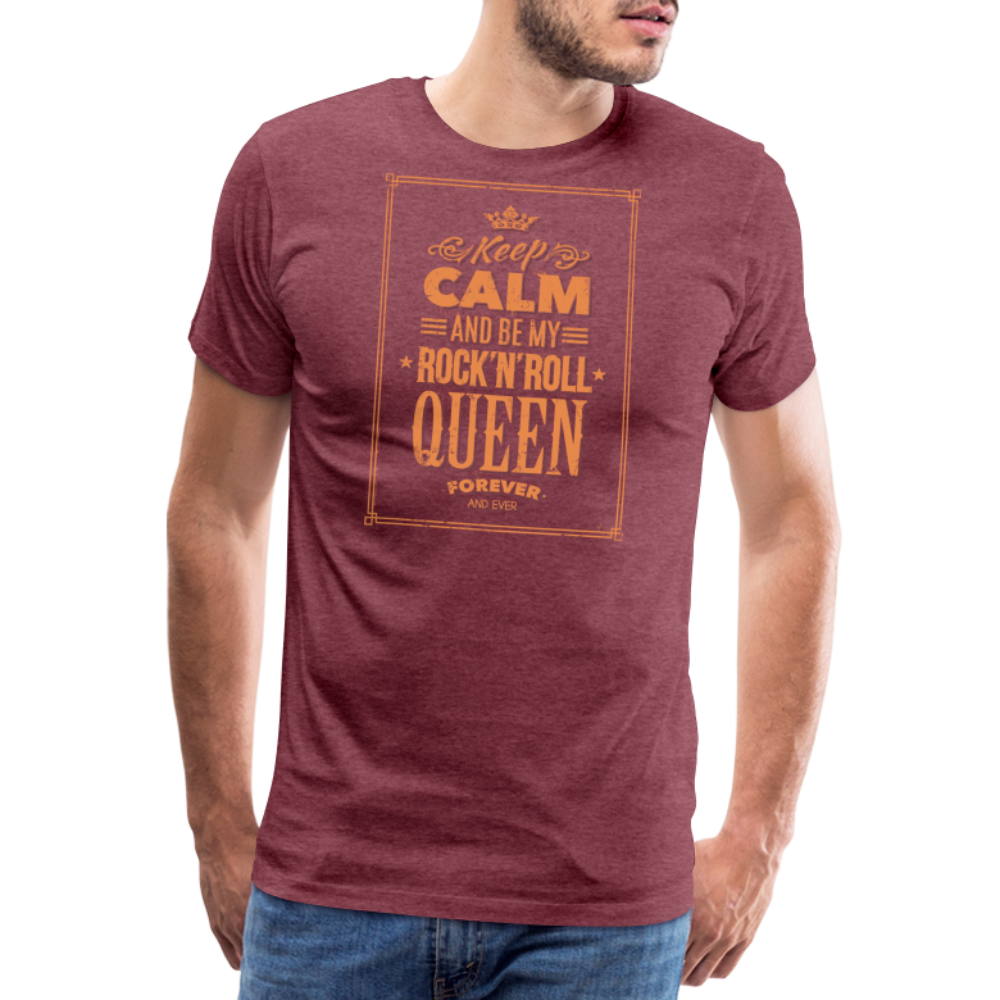 Men’s Premium T-Shirt - Keep calm - Bordeauxrot meliert