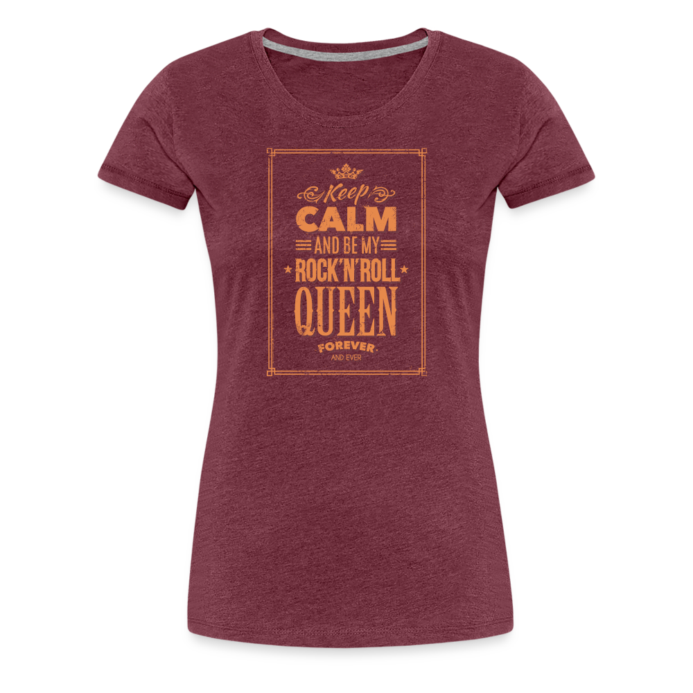 Girl’s Premium T-Shirt - Keep calm - Bordeauxrot meliert