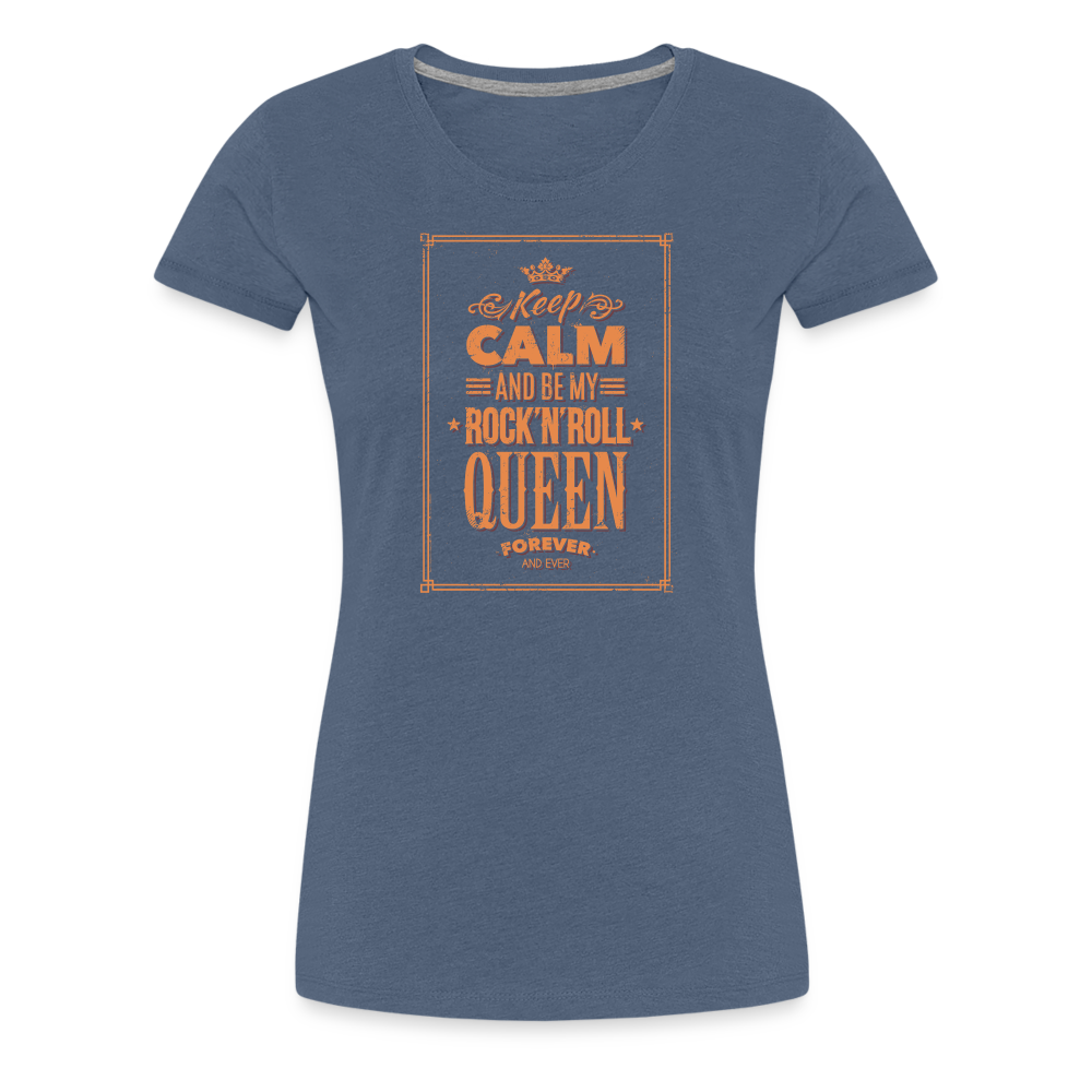Girl’s Premium T-Shirt - Keep calm - Blau meliert