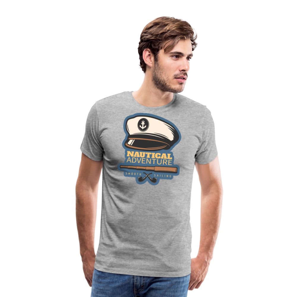 Men’s Premium T-Shirt - Nautical Adventure - Grau meliert