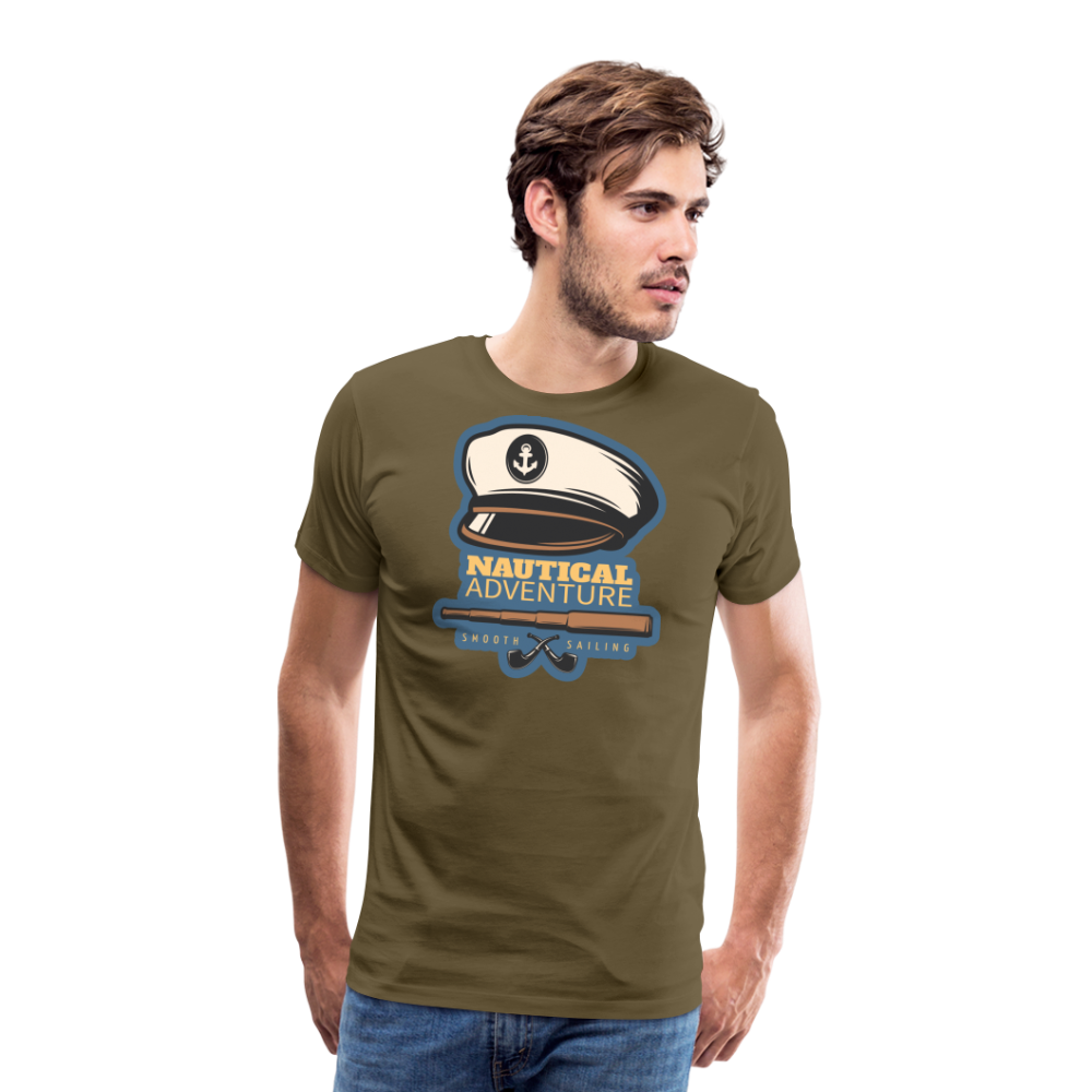 Men’s Premium T-Shirt - Nautical Adventure - Khaki