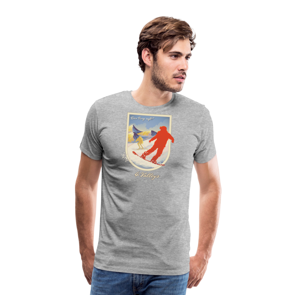 Men’s Premium T-Shirt - 4 Valleys - Grau meliert