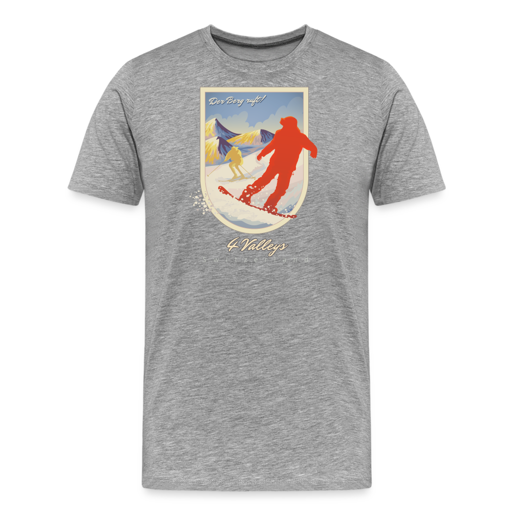 Men’s Premium T-Shirt - 4 Valleys - Grau meliert