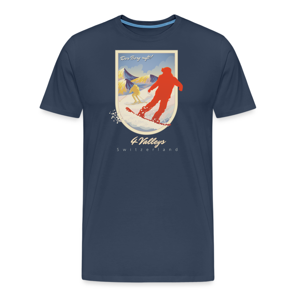 Men’s Premium T-Shirt - 4 Valleys - Navy