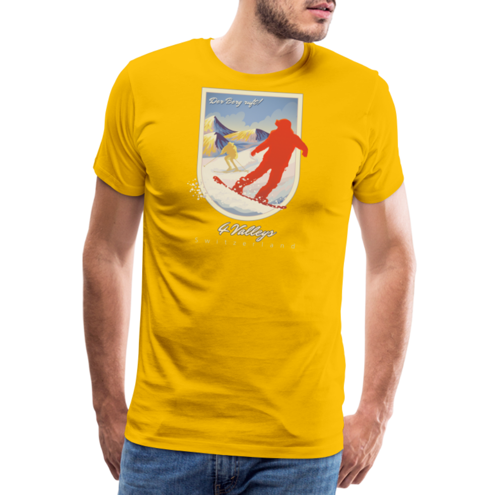 Men’s Premium T-Shirt - 4 Valleys - Sonnengelb