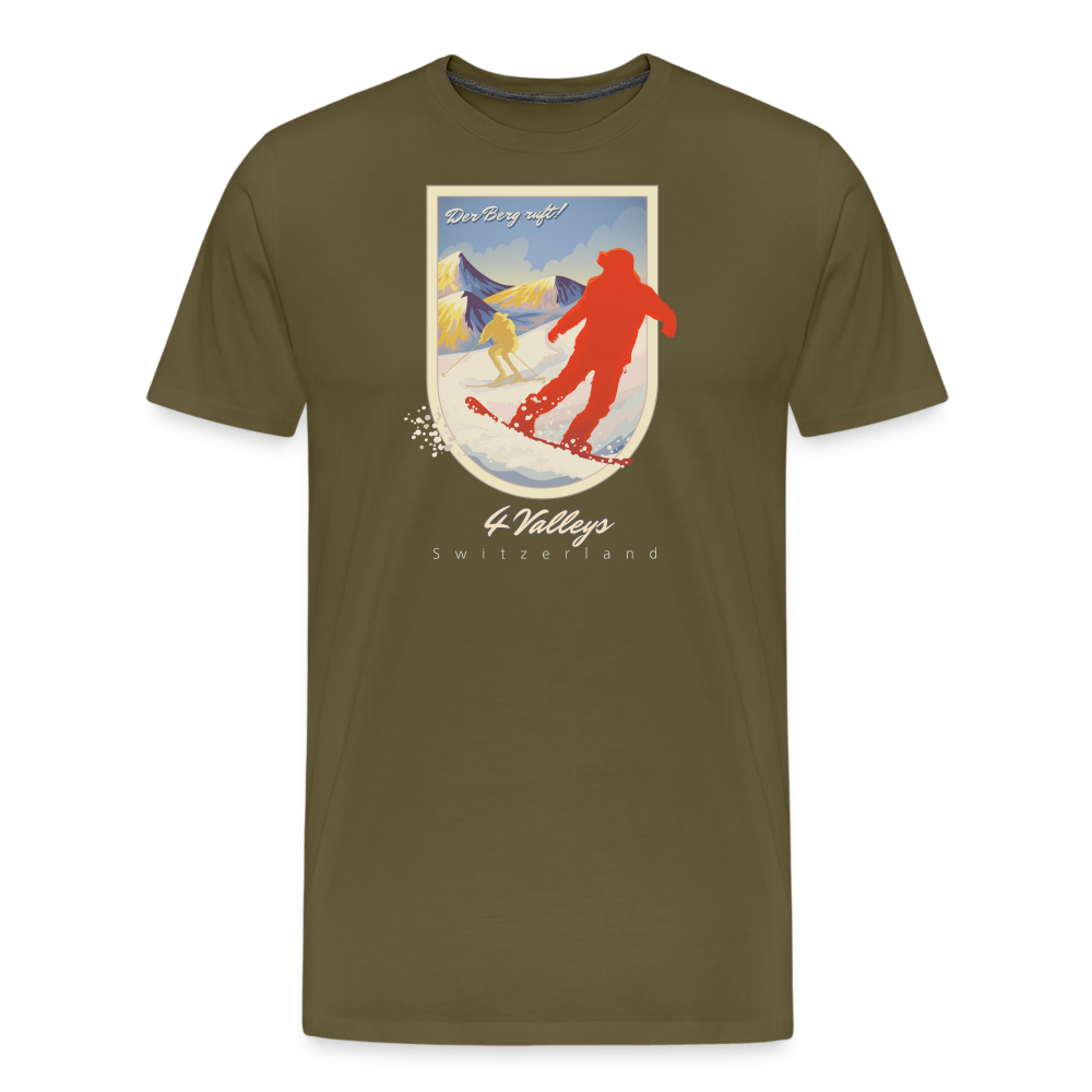 Men’s Premium T-Shirt - 4 Valleys - Khaki