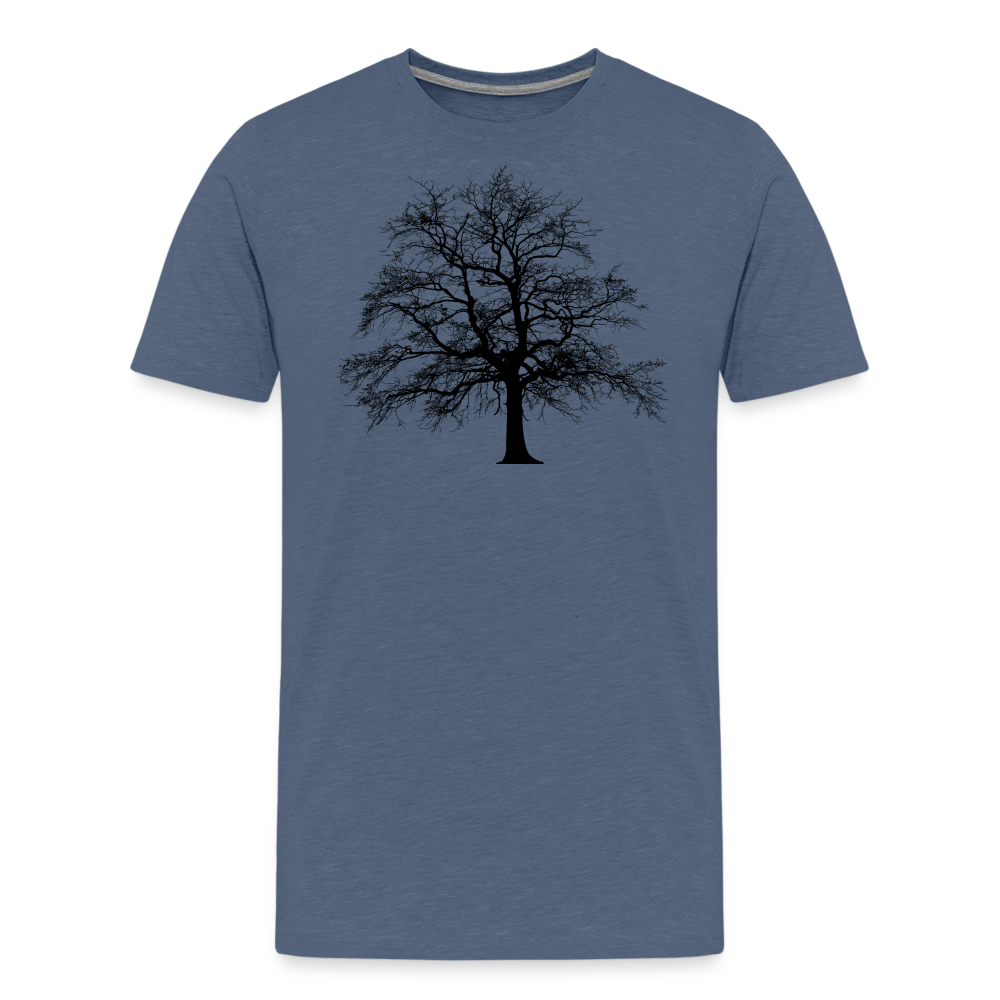 Men’s Premium T-Shirt - Baum - Blau meliert