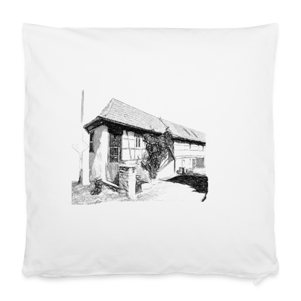 Kissenbezug (40 x 40 cm) - Fachwerkhaus - weiß
